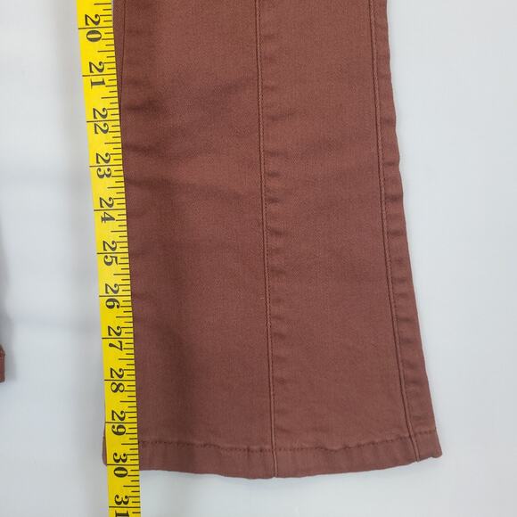 BP Bootcut Pants Low Rise Flap Pockets Stretch Button Fly Women 23 Rust - Picture 6 of 14